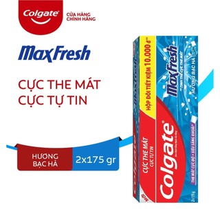 Bộ 2 hộp đôi kem đánh răng Colgate Maxfresh Twin bạc hà gồm 4 tuýp 175g/tuýp tiết kiệm