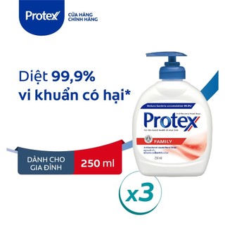 Combo 3 Nước rửa tay diệt khuẩn Protex Family 250ml/chai cho gia đình