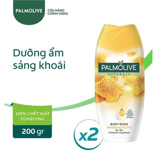 Bộ 2 chai sữa tắm Palmolive dưỡng ẩm sảng khoái 100% chiết xuất từ mật ong 200g/chai
