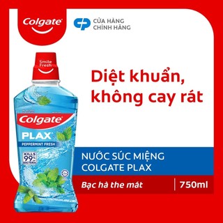 Nước súc miệng Colgate kháng 99% vi khuẩn Plax hương bạc hà 750ml