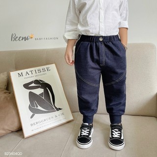  Quần dài giả jeans bo gấu ống rộng cho bé trai phong cách Hàn Quốc Beemo B23404QD 