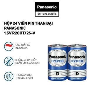 Hộp 24 viên Pin Than Đại Panasonic 1.5V R20UT/2S-V (Xanh) - Hàng Chính Hãng