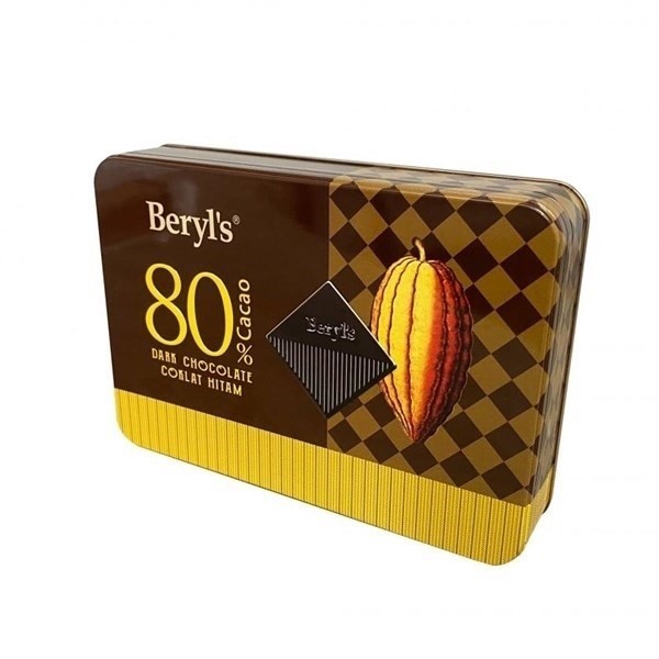 SOCOLA BERYL'S 80% CACAO 108G MALAYSIA HỘP THIẾC