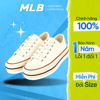 Giày MLB Playball Origin NY trắng chính hãng, giày thể thao basic đế cao tôn dáng