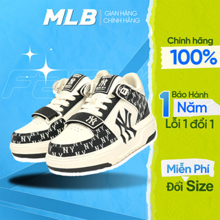 Giày MLB Chunky Liner Mid Monogram đen chính hãng, giày sneaker New York Yankees họa tiết monogram (MMN)