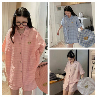 W Sét Bộ Đùi Pyjama kẻ Caro Hàn Quốc Siêu Hot, BỘ NGỦ WINTER WIND W30