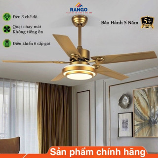 Quạt Trần Lõi Đồng 5 Cánh 6 Cấp Độ Gió 3 Chế Độ Đèn Điều Khiển Từ Xa Bảo Hành 10 Năm Mã 03