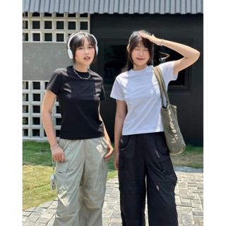 Áo Thun Form Fit trơn basic Baby Tee Chất Cotton 2 chiều Co Giãn