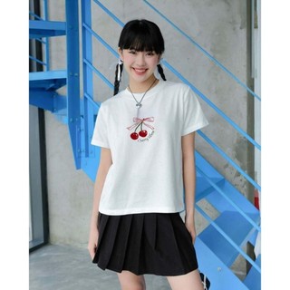 Áo Thun Baby Tee Form Fit Mẫu cherry vibes Baby Tee Cotton 2 chiều Co Giãn 2 chiều.