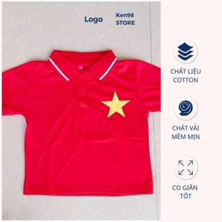 Giá sỉ áo polo cờ đỏ sao vàng trẻ em và người lớn 8kg - 75kg chất đẹp