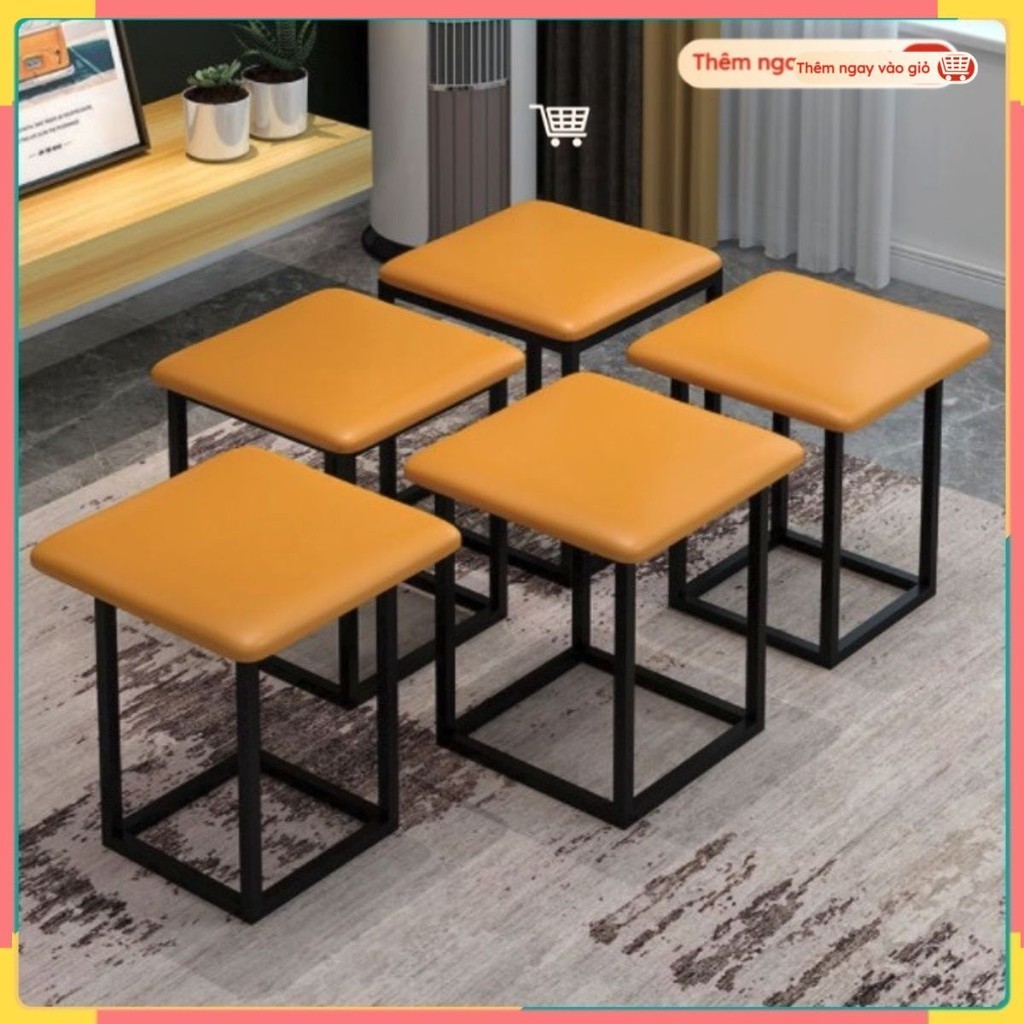 Bộ 5 GHẾ RUBIk Thu Gọn Độc Đáo (Cam) ☘️Green Home☘️
