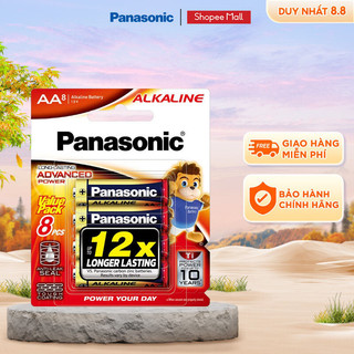 Vỉ pin kiềm panasonic alkaline aa lr6t/8b-v – hàng chính hãng