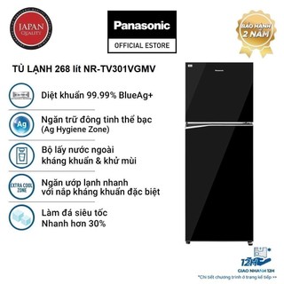 Tủ lạnh panasonic inverter 268 lít nr-tv301vgmv - diệt khuẩn 99.99%