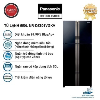 [TRẢ GÓP 0%] Tủ lạnh Panasonic Inverter 550 lít NR-DZ601VGKV - Ngăn đông mềm siêu tốc