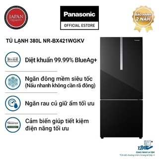 [TRẢ GÓP 0%] Tủ Lạnh Panasonic 380 lít NR-BX421WGKV ngăn đá dưới - Ngăn đông mềm