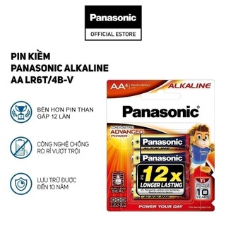 Vỉ Pin kiềm Panasonic Alkaline AA LR6T/4B-V (4 viên) – Hàng Chính Hãng