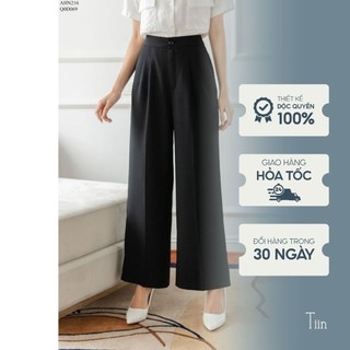 Quần ống suông 2 ly bụng túi chéo thiết kế công sở sang trọng TIIN STORE Q0D069