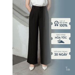 Quần suông 2 ly túi chéo đỉa cạp tiinstore q0d173