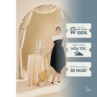 Set váy yếm nữ 2 dây phối áo khoác cổ leo thanh lịch tiinstore vhs007