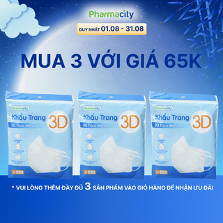 Khẩu trang y tế 3D chất lượng cao Pharmacity người lớn