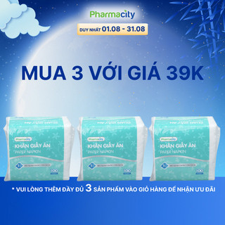 Khăn giấy ăn Pharmacity (Gói 100 tờ)