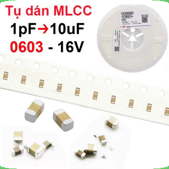 [Giá bán sỉ] (50 cái) tụ gốm, tụ dán đa lớp MLCC - size 0603 - 16V