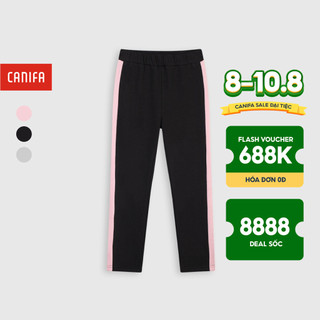 Quần legging bé gái CANIFA chất liệu cotton pha dáng ôm màu hồng đen xám - 1BL21W002