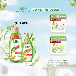 Combo dầu gội ôliv chắc khỏe ngăn gãy rụng 1l + dầu xả ôliv chắc khỏe ngăn gãy rụng 650ml