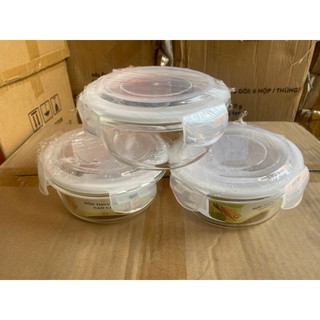 Thố thủy tinh 620ml tròn quà tặng Tim's