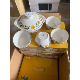 Bộ 1 thố và 4 chén sứ Donghwa Enfa