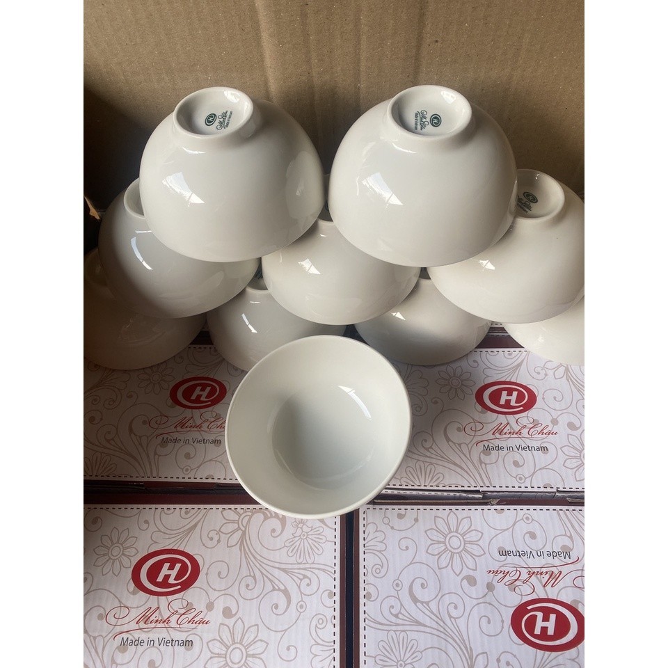 Bộ 10 Chén Cơm Sứ Cao Cấp Minh Châu