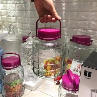 Bình ngâm thủy tinh quai xách nắp tím 5, 8, 10, 12, 16, 20l