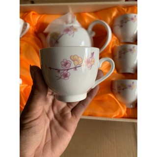 Bộ ấm chén pha trà Ceramics Hàn Quốc 6 ly