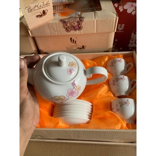 Bộ ấm chén pha trà Ceramics Hàn Quốc 6 ly