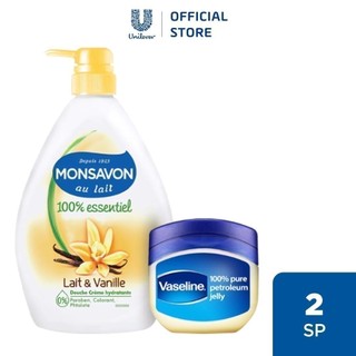 Bộ sữa tắm Monsavon 1000ml + sáp dưỡng ẩm Vaseline 50ml