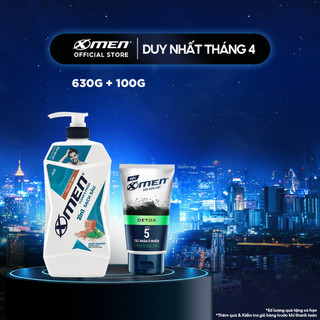 Combo tắm gội xmen for boss 2in1 intense 650g + sữa tắm purite anh đào 1.1l