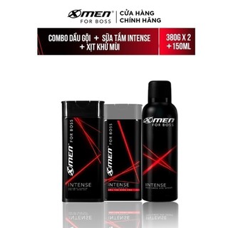 [Mã COSXMEN91 giảm 8% đơn 150K] Combo Dầu gội Xmen For Boss Intense 380g + Sữa tắm 380g + Xịt khử mùi 150ml