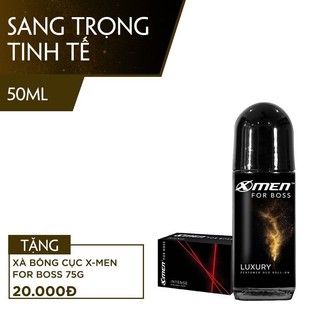 Lăn khử mùi X-Men for Boss Luxury 50ml (Tặng Xà bông cục Xmen for Boss 75g giá 20k)