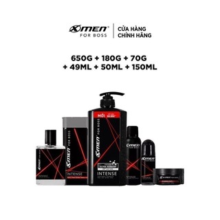 Combo X-Men For Boss trọn bộ mùi hương Intense (650g + 49ml + 150ml + 70g + 180g + 50ml)