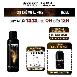 Xịt khử mùi X-Men for Boss Luxury 150ml (Tặng Lăn KM X-Men for Boss Intense 20ml)