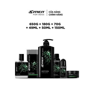 Combo X-Men For Boss trọn bộ mùi hương Motion (650g + 49ml + 150ml + 70g + 180g + 50ml)