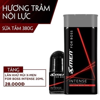 Sữa tắm X-Men for Boss Intense 380g(Tặng LKM X-Men for Boss Intense 20ml giá 28K)