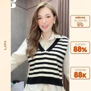 Sl0003 - áo len gile kẻ liin clothing