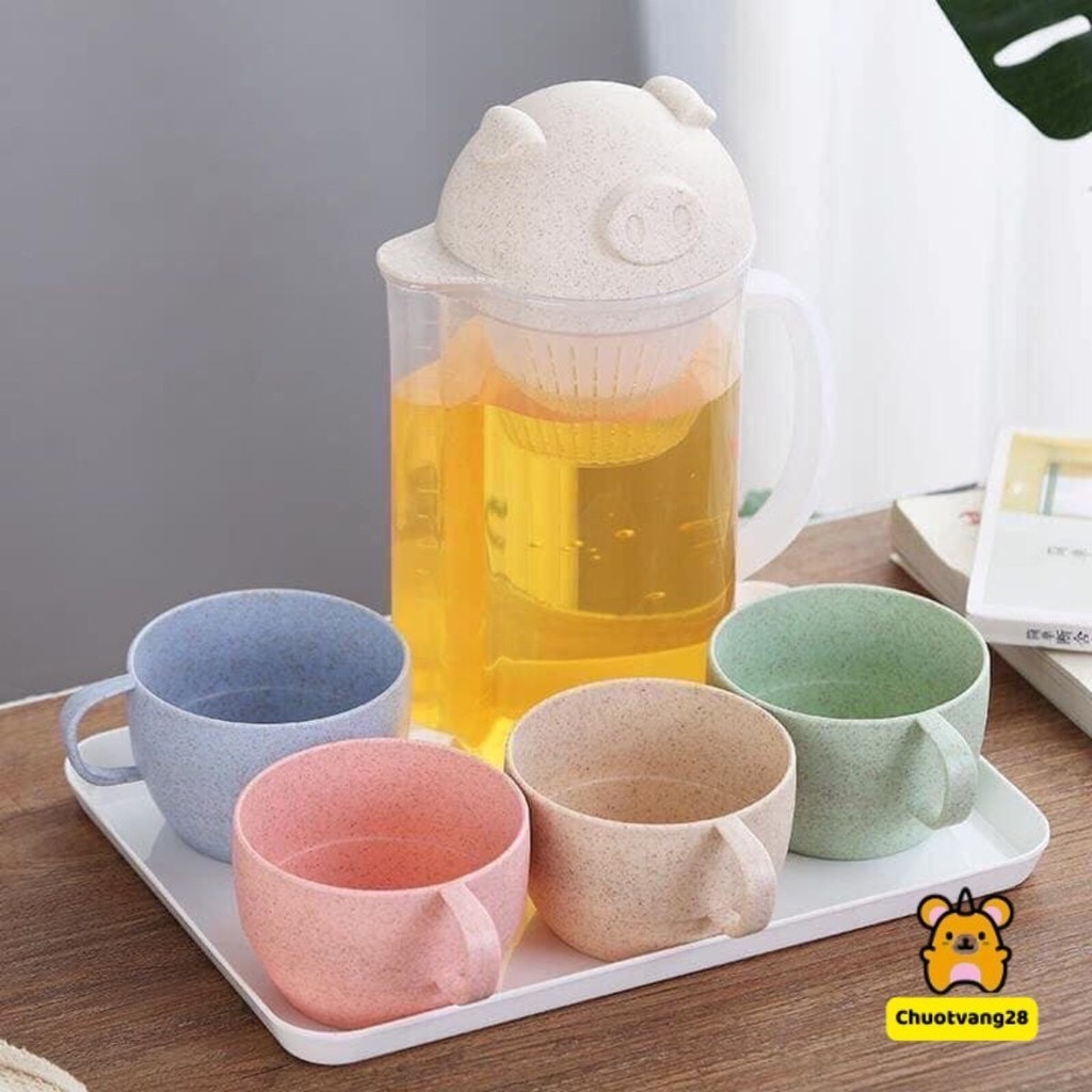 Bình lọc trà lúa mạch tặng kèm 4 cốc