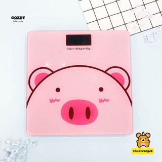 Cân điện tử sức khỏe thông minh hình lợn hồng cute, cân tiểu ly mini nhà bếp