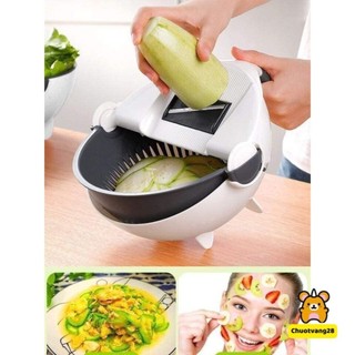 Bộ dụng cụ đa năng nạo gọt rau củ quả 6 in 1 kèm rổ, dụng cụ nhà bếp bào sợi