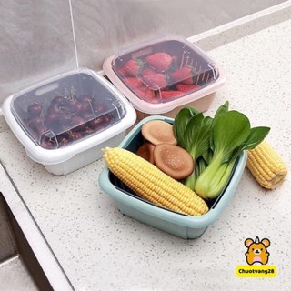 Rổ nhựa 2 lớp có nắp