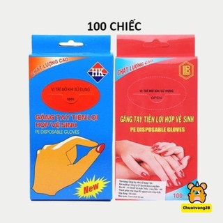 Hộp 100 găng tay ni lông sinh học dùng một lần cho nhà bếp toàn vệ sinh thực phẩm