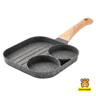 Chảo Đá Chia Ô 3 Ngăn Chiên Rán Đa Năng Chống Dính