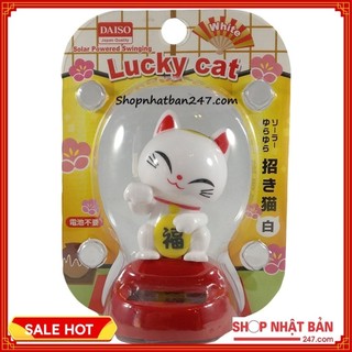[Mèo thần tài may mắn vẫy tay - năng lượng mặt trời] Lucky cat solar powered wings daiso